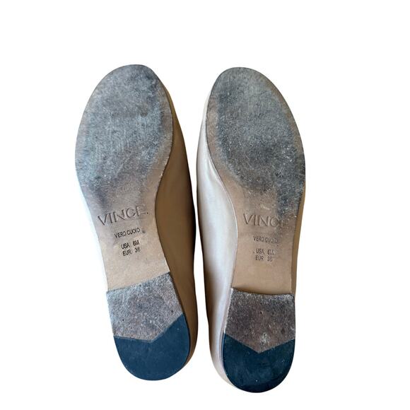 VINCE. Fawn Beige Leather Maxwell Round Toe Slip On Flats Size 6 - Picture 6 of 7